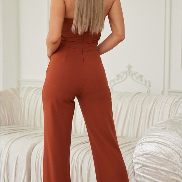 Valentine cognac cutout jumpsuit JP80645 - Picture 6 of 6